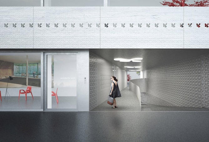 Detalle, visualización. Blumenhaus por Wiel Arets. Imagen cortesía de Wiel Arets Architects.