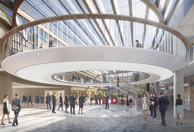Rendering. Business School for the Creative Industries by UNStudio. Image by FlyingArchitecture / UNStudio