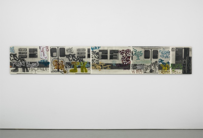 Gordon Matta-Clark Graffiti Scroll 1973 Gelatin silver print with hand coloring © The Estate of Gordon Matta-Clark / Artists Rights Society (ARS), New York Courtesy The Estate of Gordon Matta-Clark and David Zwirner