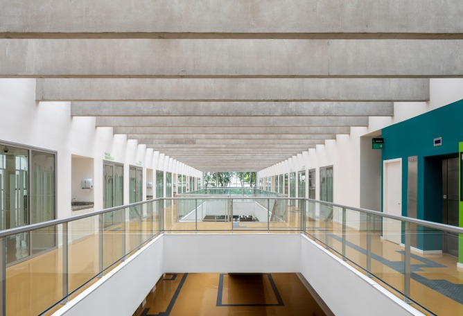 Interior view. New Campus Piracicaba building by KAAN Achitecten. Photograph by ©Fran Parente