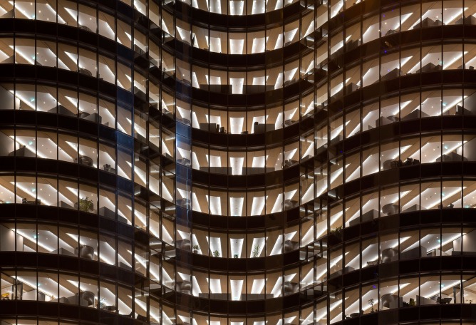 Headquarters of the National Bank of Kuwait by Foster + Partners. Photograph by Nigel Young.