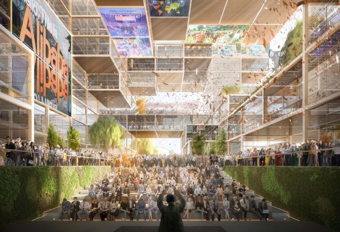 Visualización. Nueva sede de Alibaba por Foster + Partners