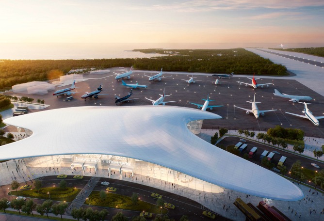 Rendering. Gelendzhik Airport Russia by Studio Fuksas.