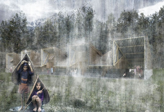Visualization. Children's sector of Phaplu hospital in Nepal by Ignacio Borrego Arquitectos. Image courtesy of Ignacio Borrego Arquitectos