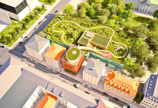 Visualización. Nueva guardería en la Universidad Técnica de Munich por Kéré Architecture.