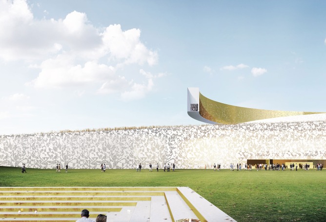 Rendering. Museum for the Defense and Siege of Leningrad by Lahdelma & Mahlmäki’s. Visualitation by Brick Visual