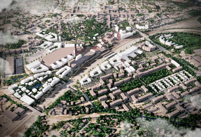 Riihimäki Station Area Master Plan by Arkkitehdit LSV, Jolma Architects, TUPA architecture, Nomaji maisema-arkkitehdit, and Ramboll Finland. 