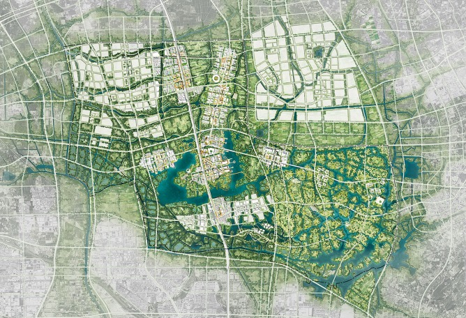Rendering. Xiakewan Science City development by Mandaworks and UPDIS