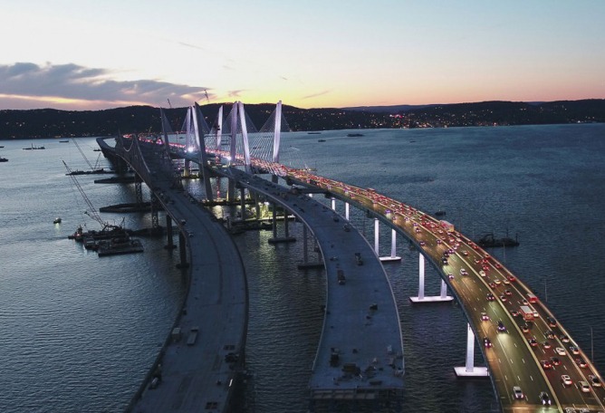 Accelerated Bridge Construction Commendation. Mario Cuomo Bridge, Tarrytown, NY. Prize Bridge Awards photo, courtesy of NSBA
