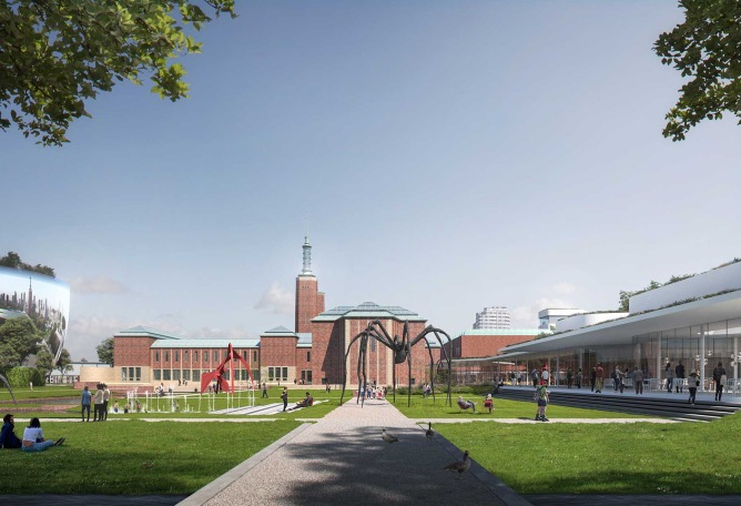 Rendering. New wing in Museum Boijmans van Beuningen by Mecanoo