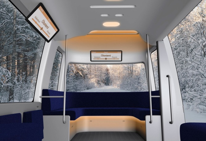 Visualización interior. Muji diseña autobuses automáticos.