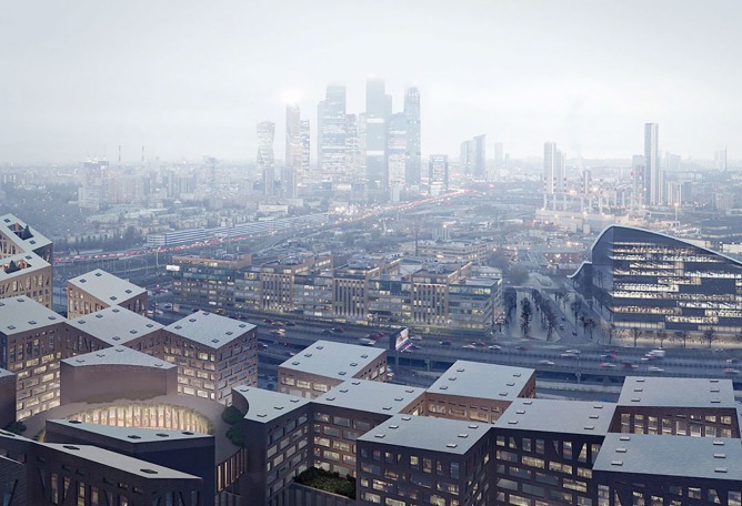 ODA wins contest to redesign former industrial site in Moscow. Rendering courtesy of ODA New York/Brick Visual
