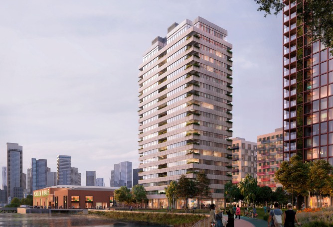 Masterplan for Morden Wharf by OMA/Reiner De Graaf. Image by Pixelflakes, Courtesy of OMA