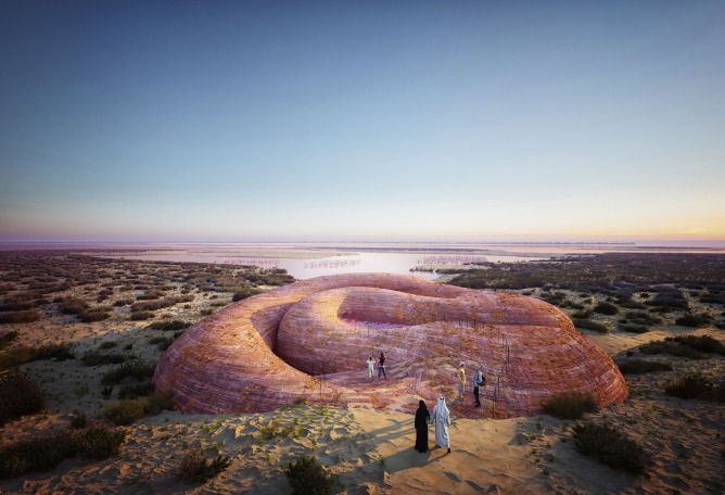 Visualización. Centro de visitantes de Flamingos de Abu Dhabi por Petr Janda. Imagen por Mykhaylo Slyusar | SDAR