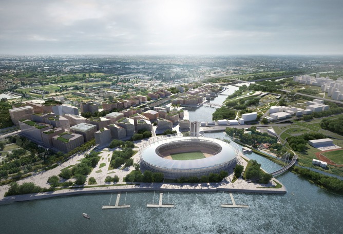 Visualziación. Plan Director Puerta Sur Budapest por Snøhetta