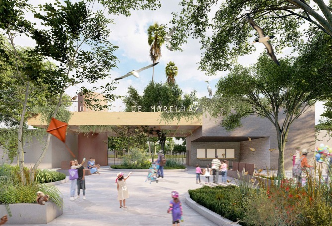 Visualización del proyecto para el «Parque ecológico Benito Juárez» por Sin Título Arquitectura. 