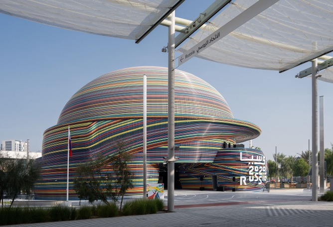 Pabellón de Rusia en EXPO Dubai 2020 por Speech. Fotografía por Ilya Ivanov.