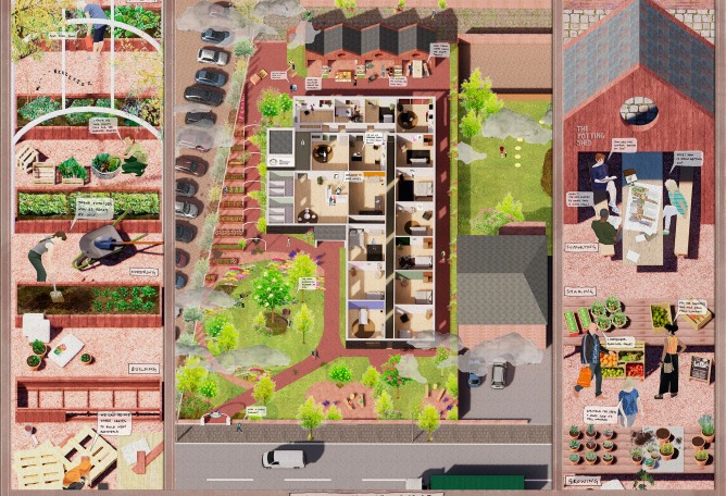 The 2023 Davidson Prize Winner. "Helping Hands - A Warm Welcome" by Studio MUTT and Neighbourhood with The Independence Initiative, Hugh Baird College, Islington Hostel Outreach, Amber Akaunu, Peter O’Neil and Dead Good Poets Society.