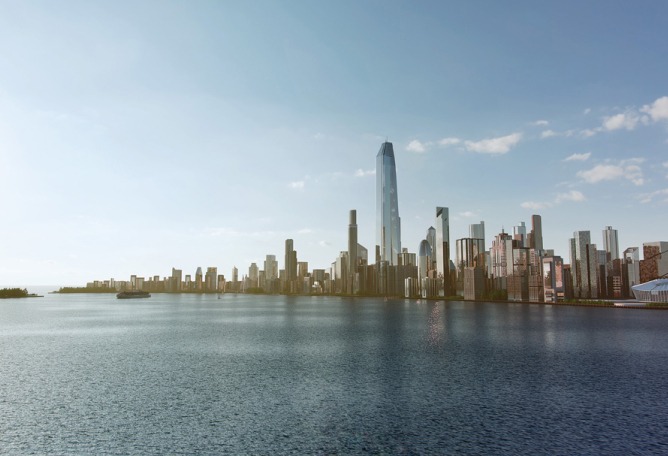 Posible paisaje futuro de una ciudad. Imagen cortesía de Kone.