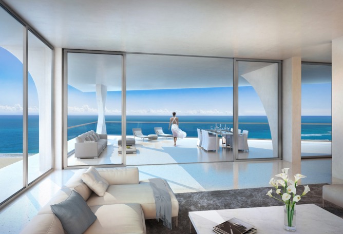 View from apartment. Jade Signature Tower by Herzog & de Meuron. Image © Jade Signature.