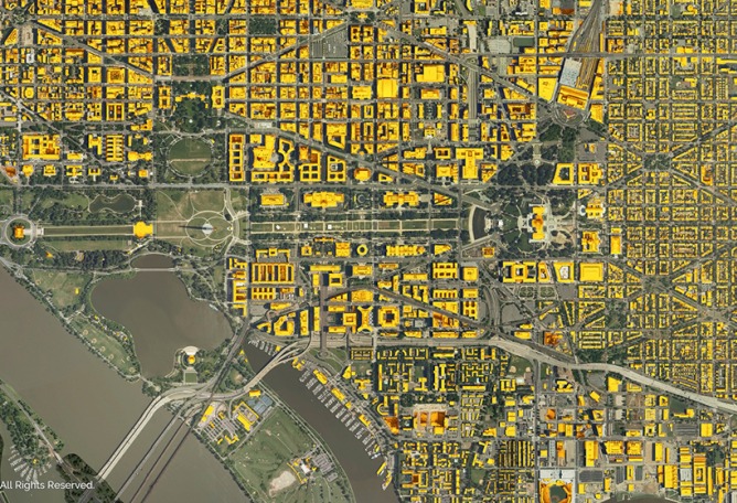 Washington, D.C. National Mall. Imagen © Mapdwell.